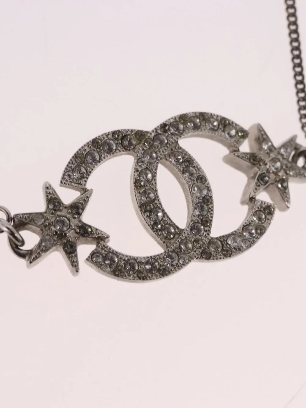 CHANEL Bracelet Metal Silver CC Auth BA13638M